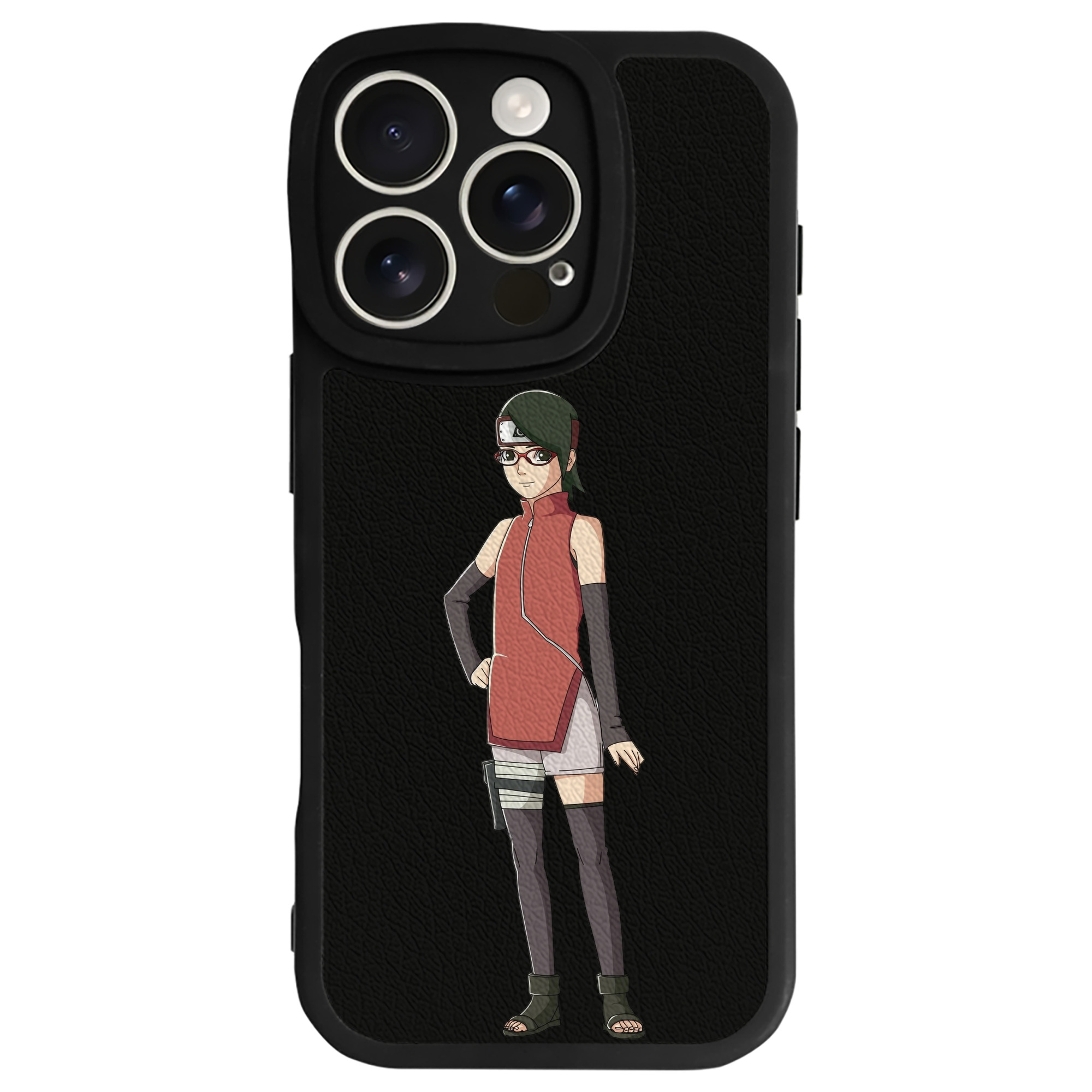 （画像用） NARUTO -ナルト- うちは サラダ Uchiha Sarada 【iPhone 16シリーズ対応】シリコンスマホケース（レザー調） 材質：シリコン